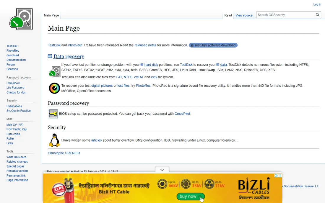 PhotoRec homepage
