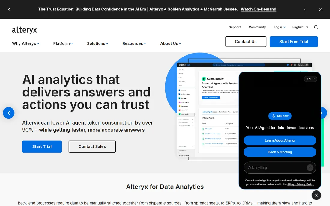 Alteryx homepage