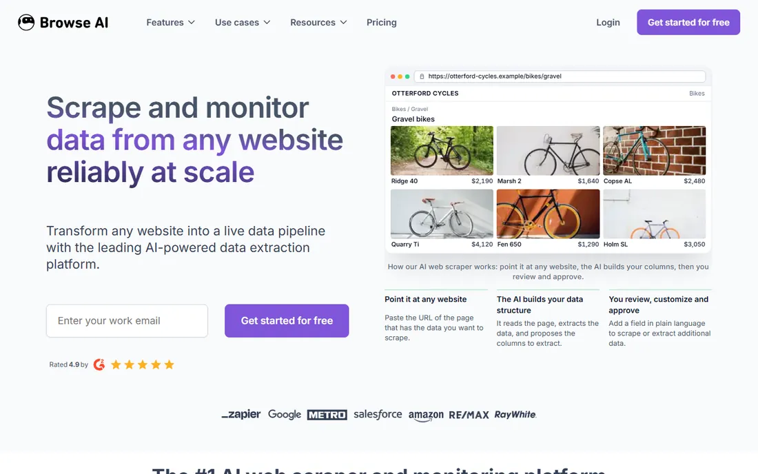 Browse AI homepage