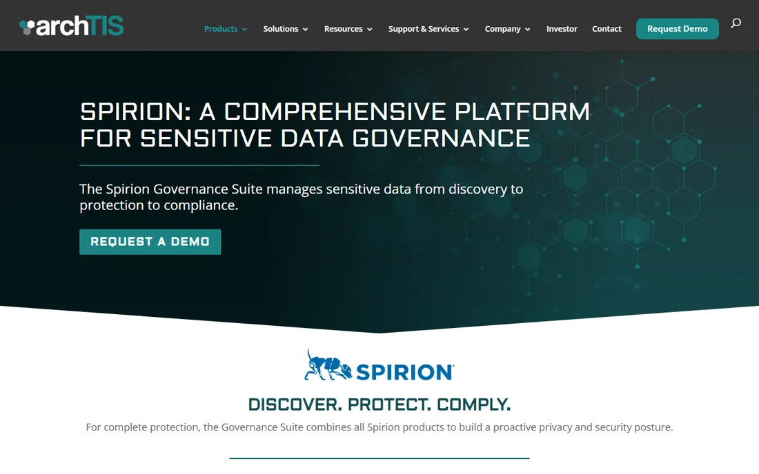 Spirion homepage