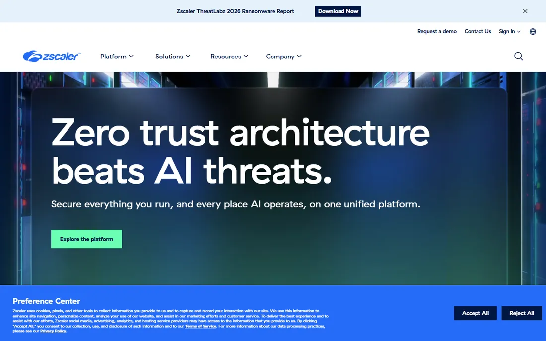 Zscaler homepage