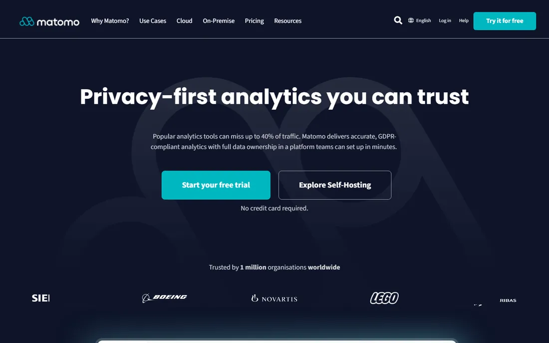 Matomo homepage