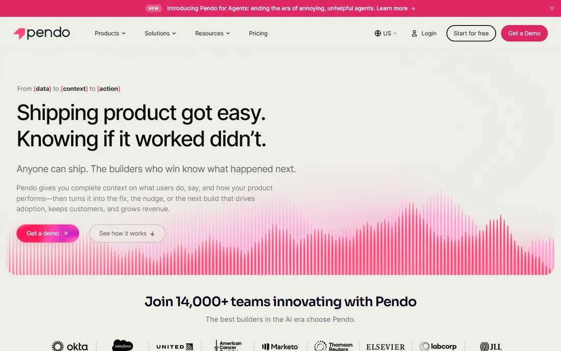 Pendo homepage