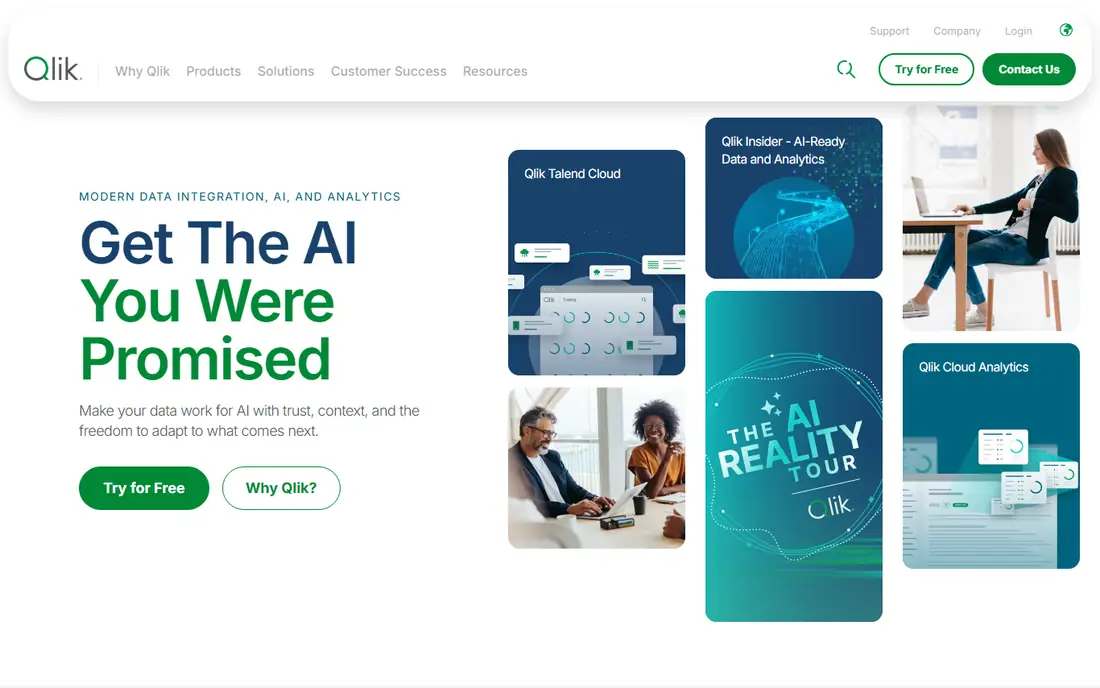 Qlik Sense homepage