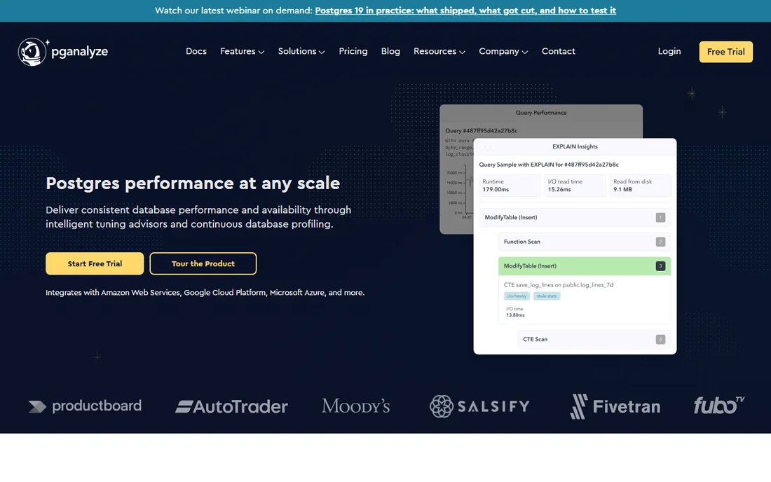 pgAnalyze homepage