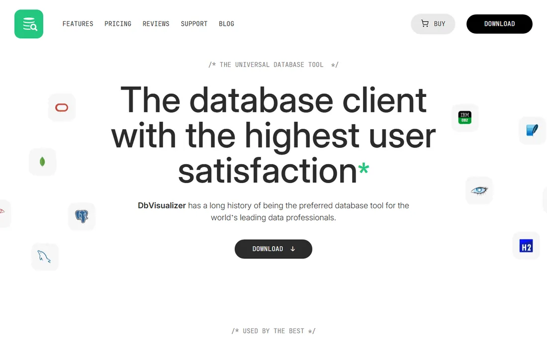 DbVisualizer homepage