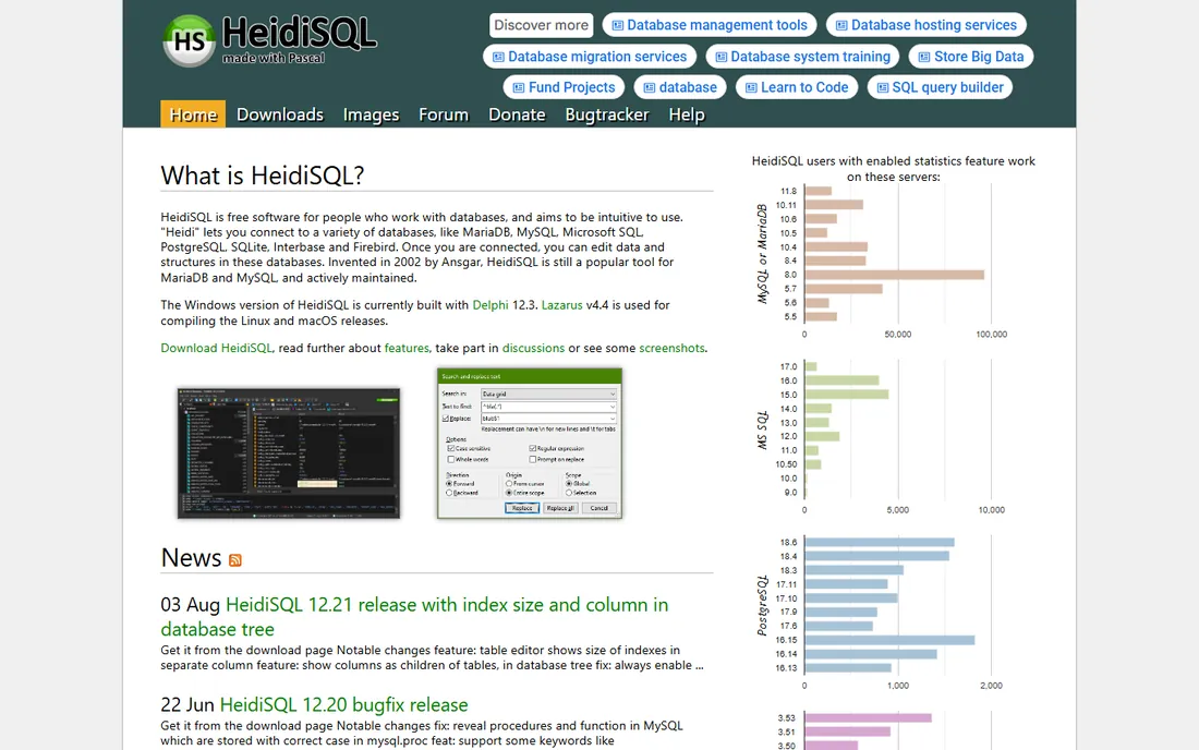 HeidiSQL homepage