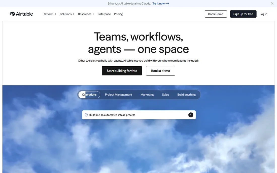 Airtable homepage
