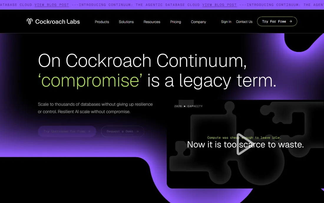 CockroachDB homepage