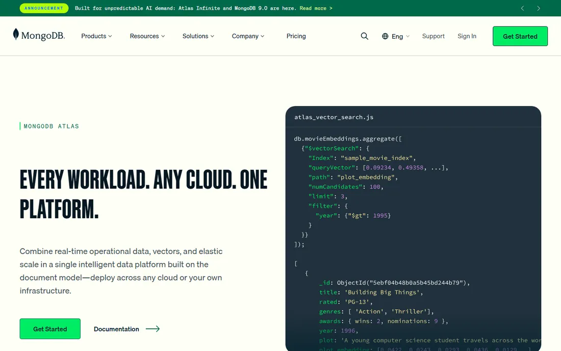 MongoDB homepage