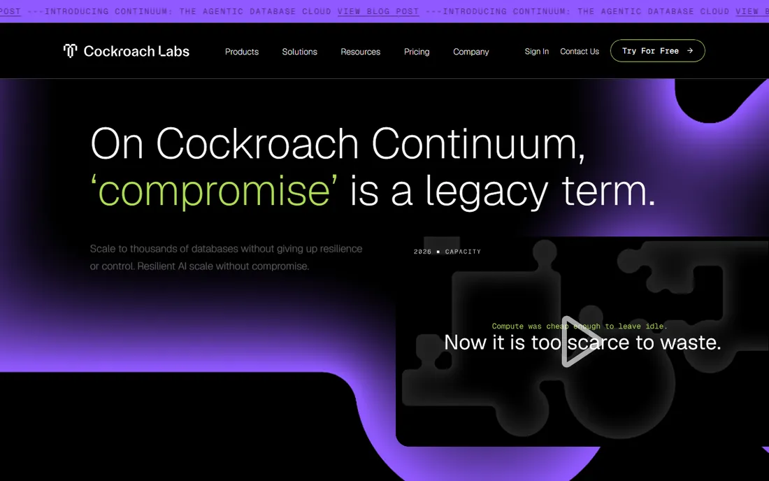 CockroachDB homepage