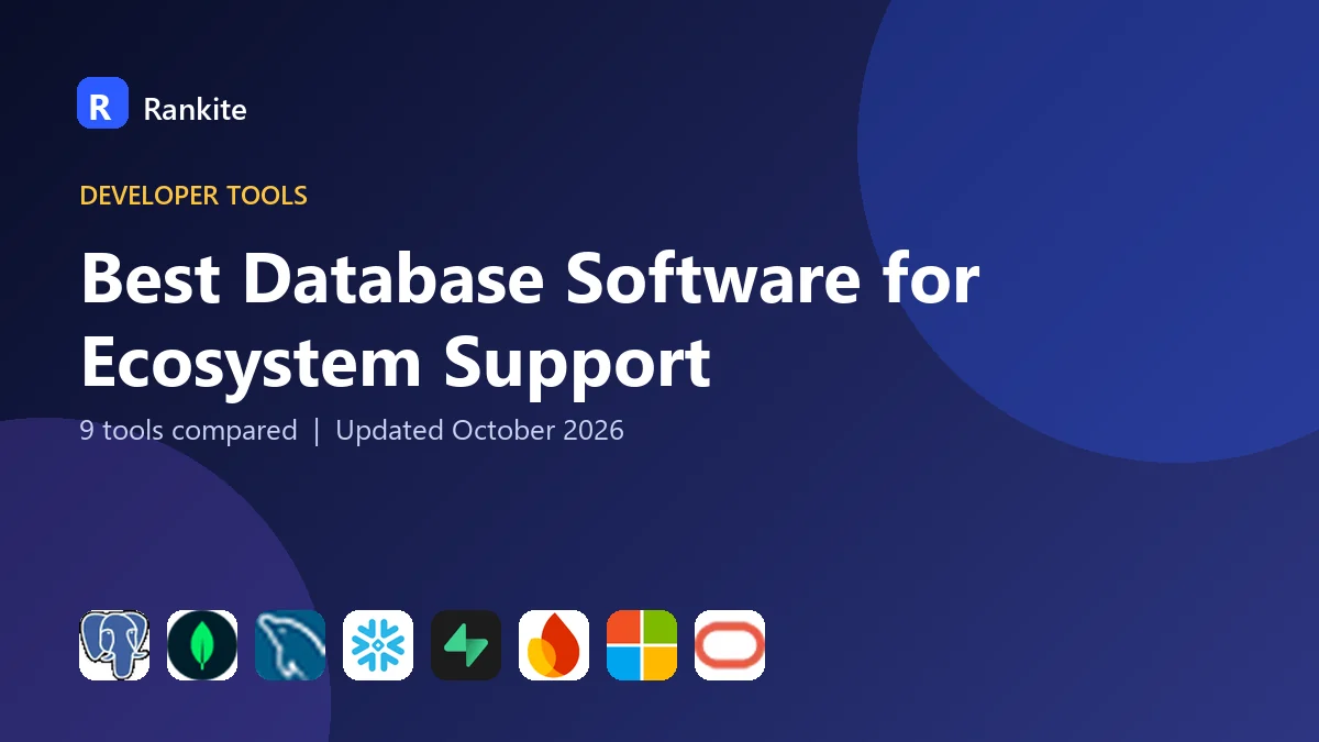 Best Database Software for Ecosystem Support in 2026: 9 Tools Compared