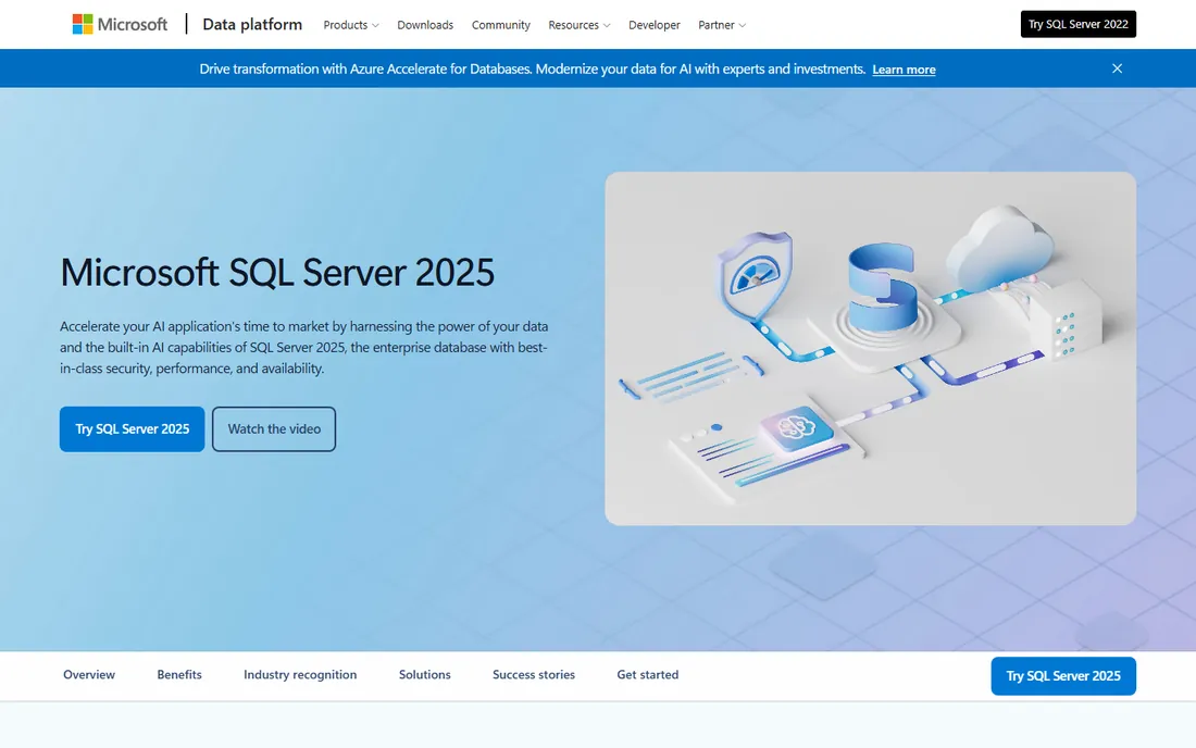 Microsoft SQL Server homepage