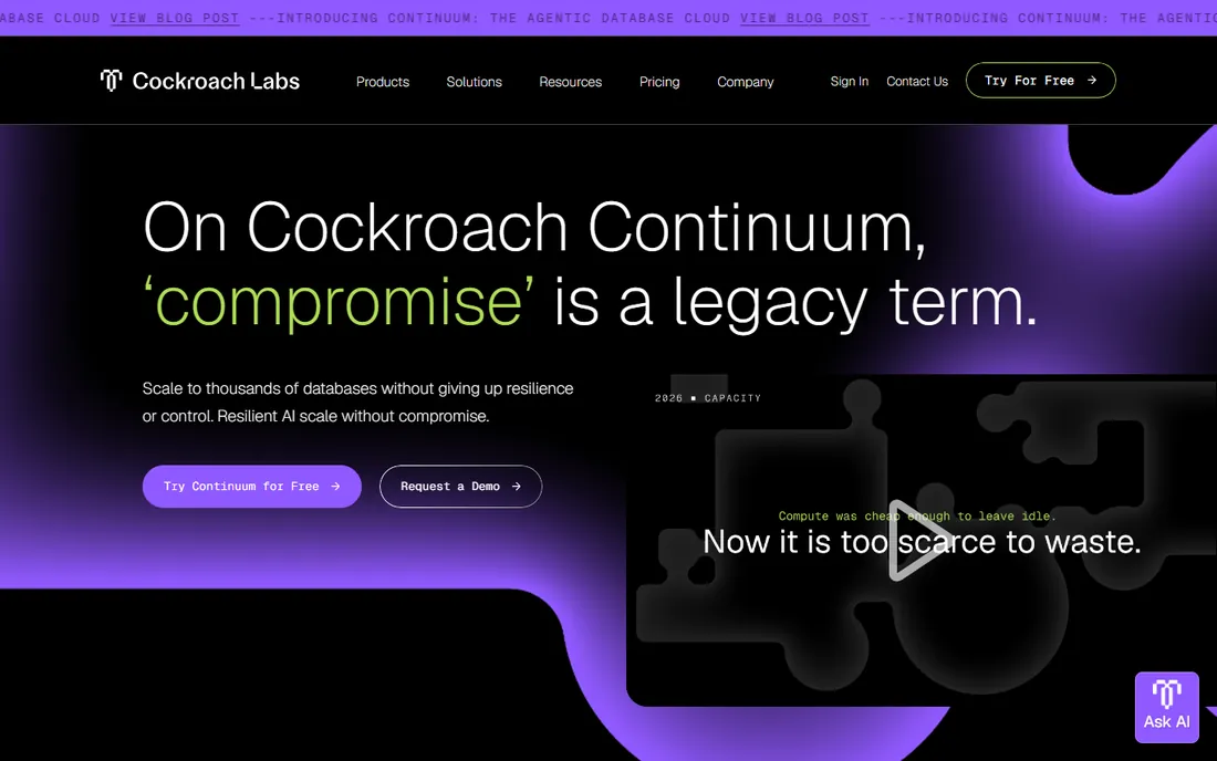CockroachDB homepage