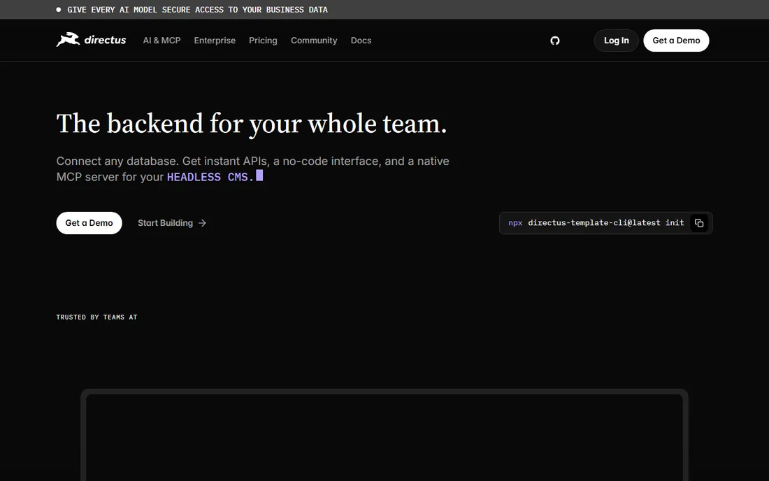 Directus homepage