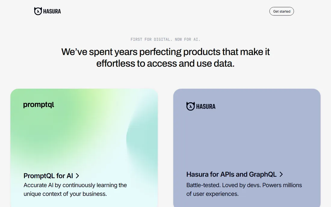 Hasura homepage