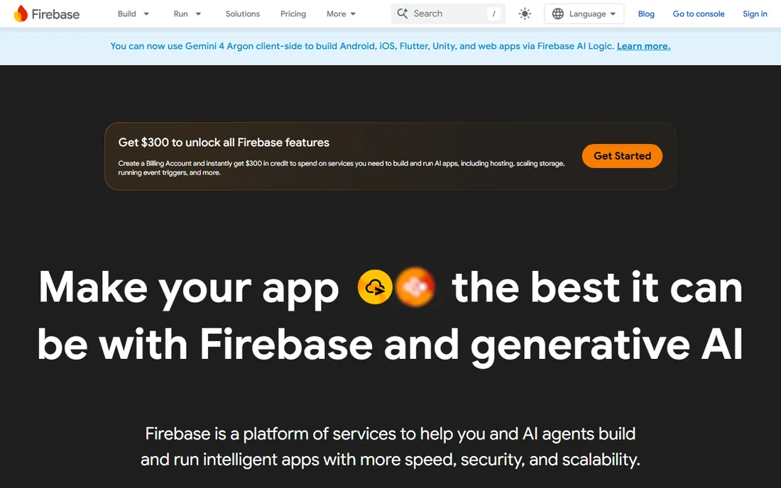 Firebase homepage