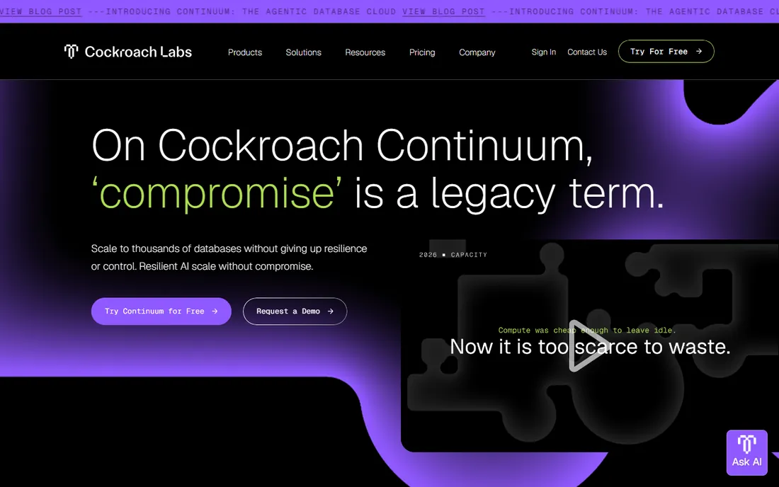 CockroachDB homepage