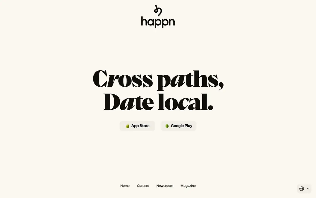 Happn homepage