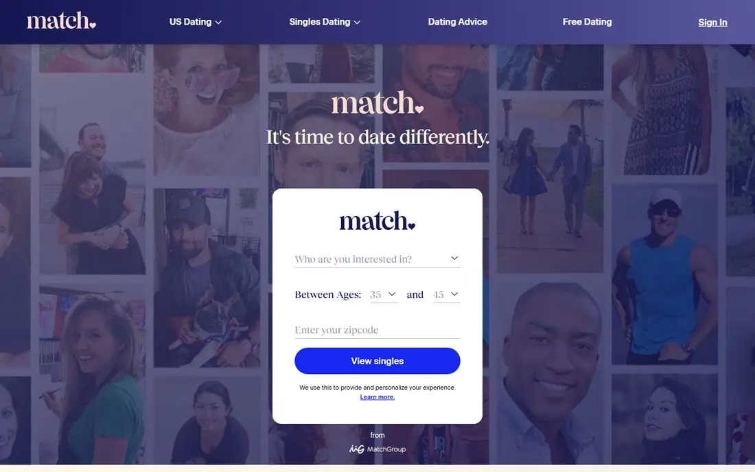 Match homepage