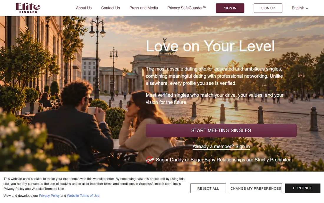 EliteSingles homepage