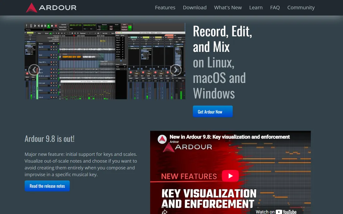 Ardour homepage