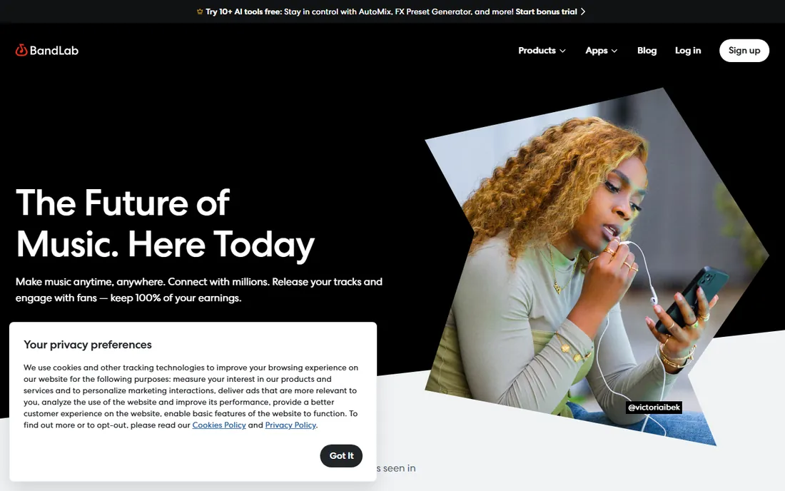BandLab homepage