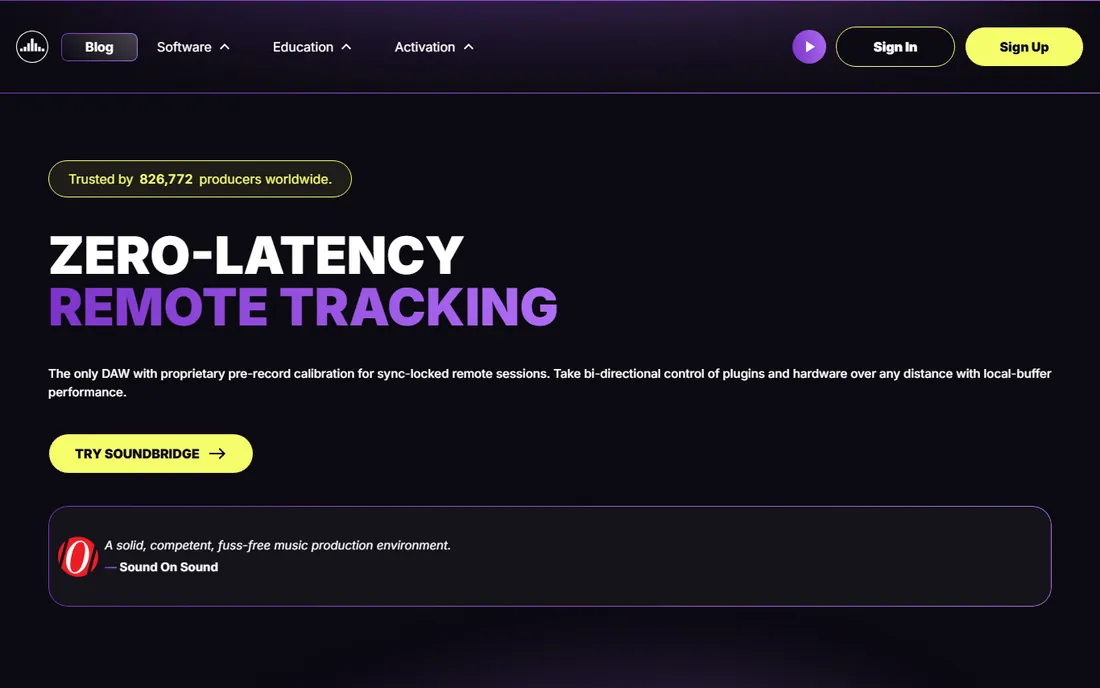 SoundBridge homepage