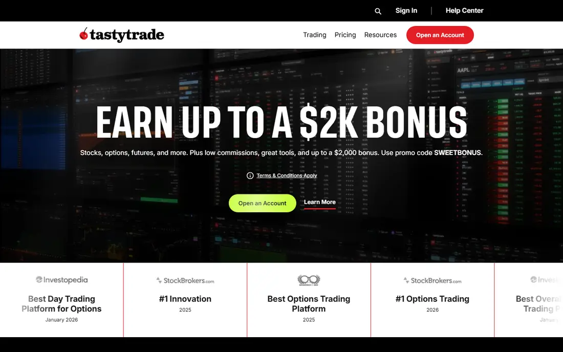 tastytrade homepage