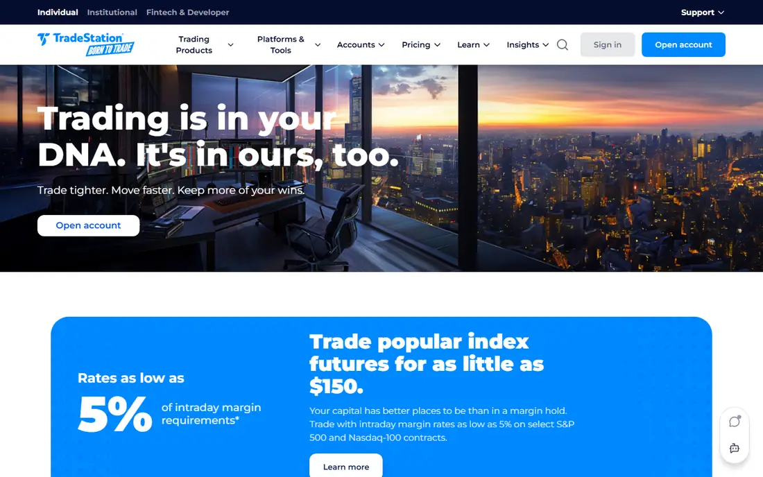 TradeStation homepage