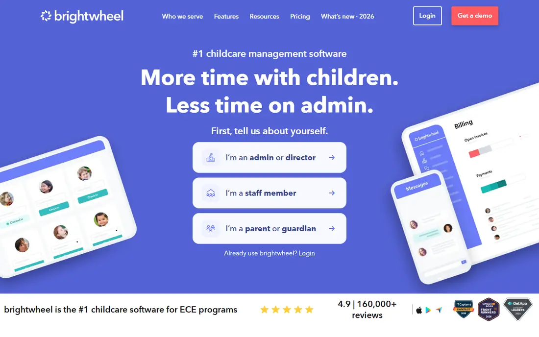 Brightwheel homepage