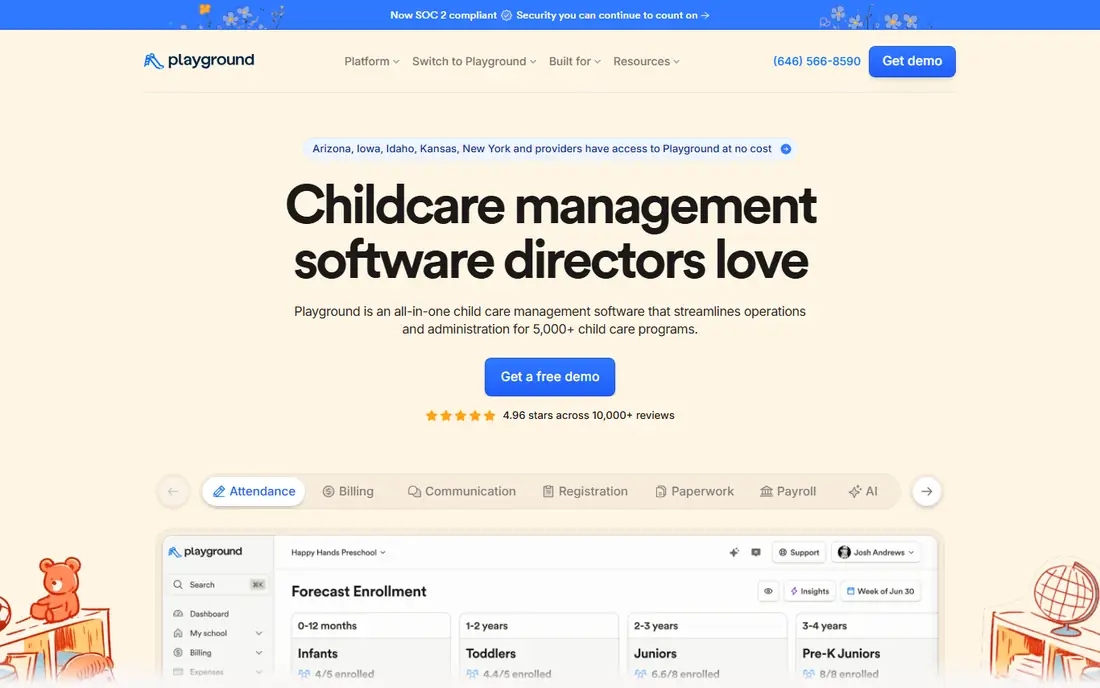 Playground homepage