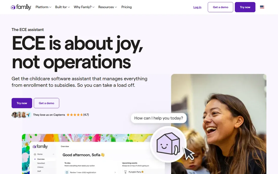 Famly homepage