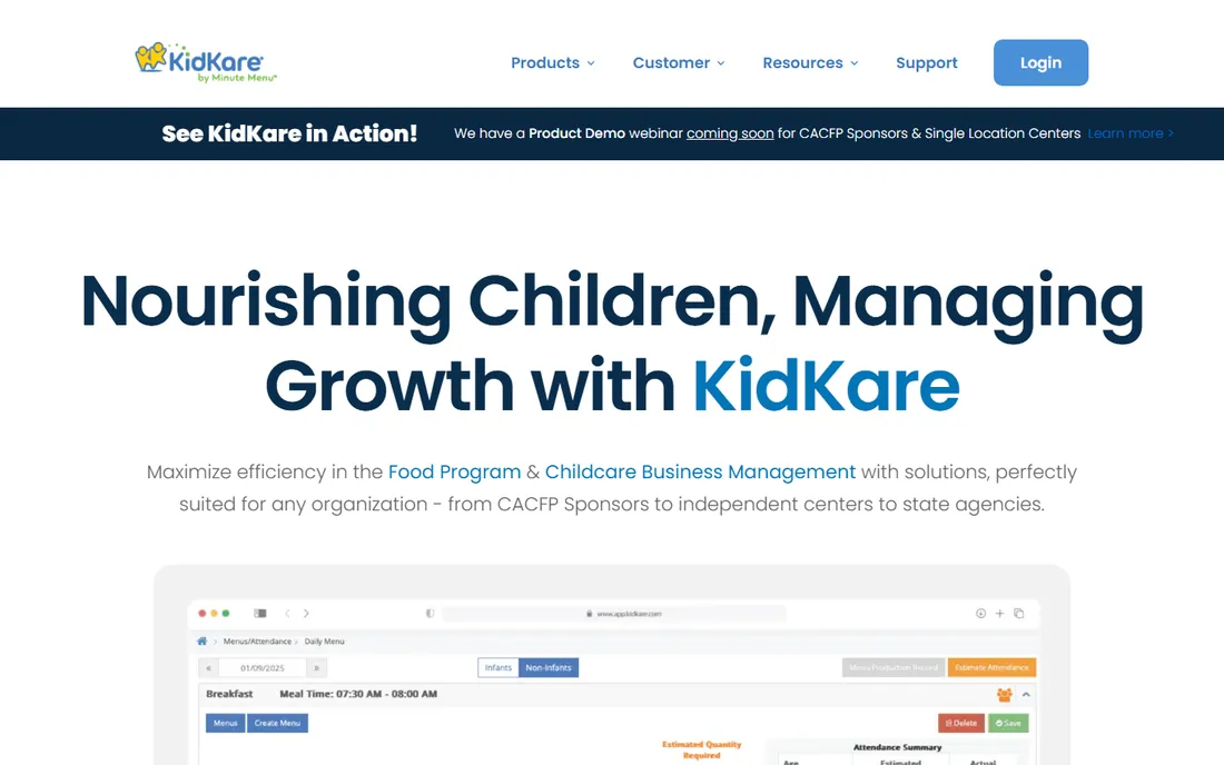 KidKare homepage