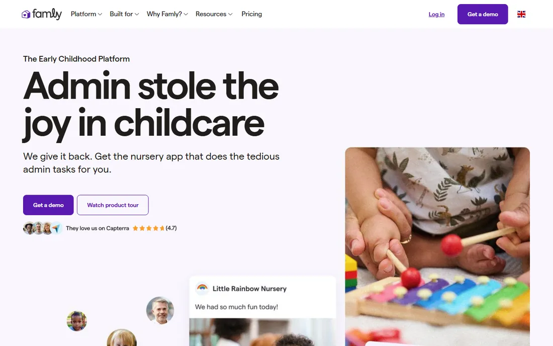 Famly homepage