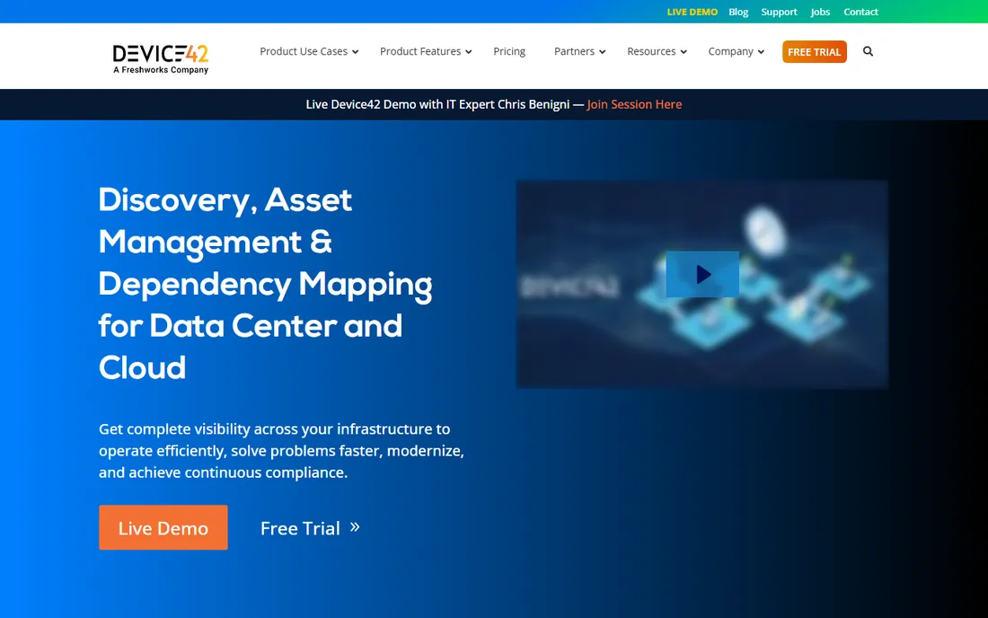 Device42 homepage