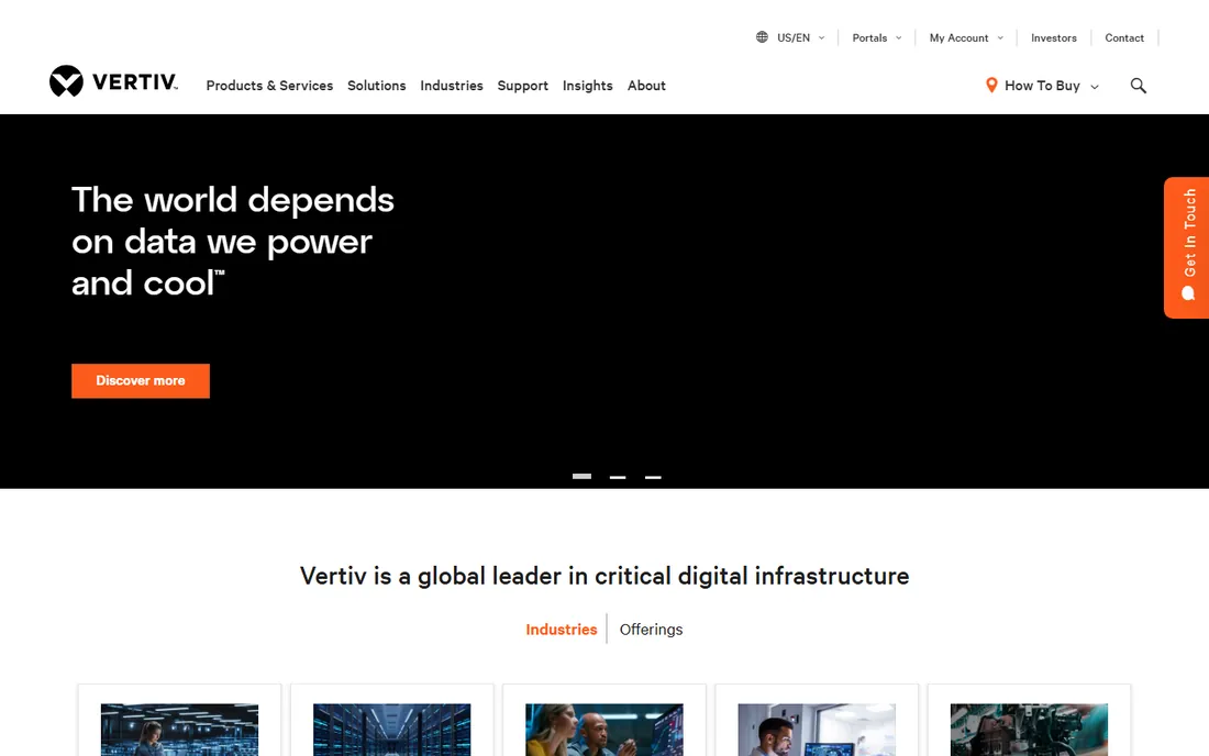 Vertiv homepage
