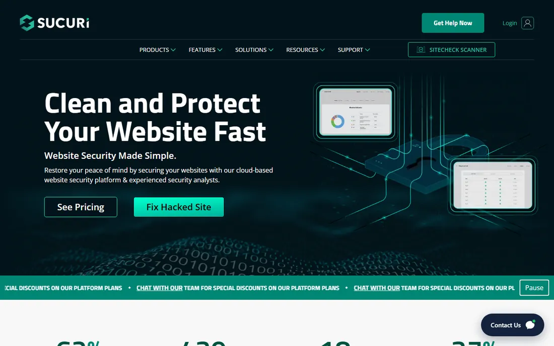 Sucuri homepage