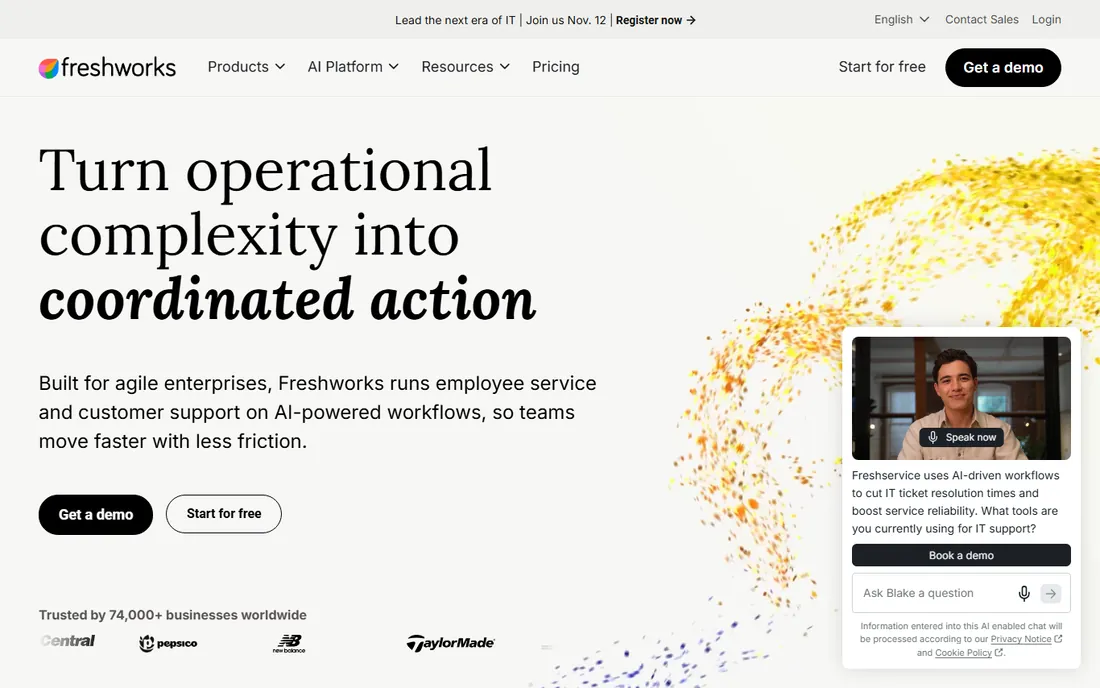 Freshsales homepage