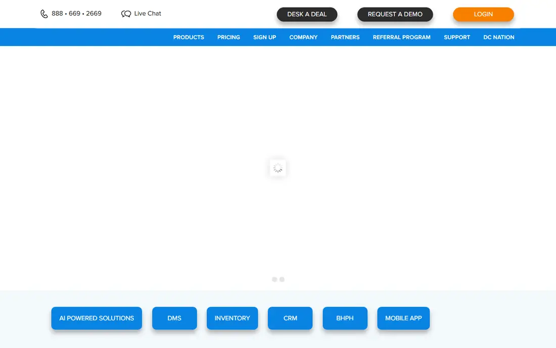 DealerCenter homepage