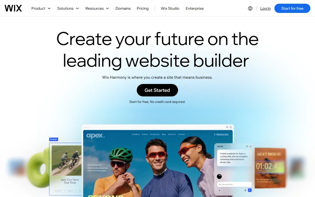 Wix homepage