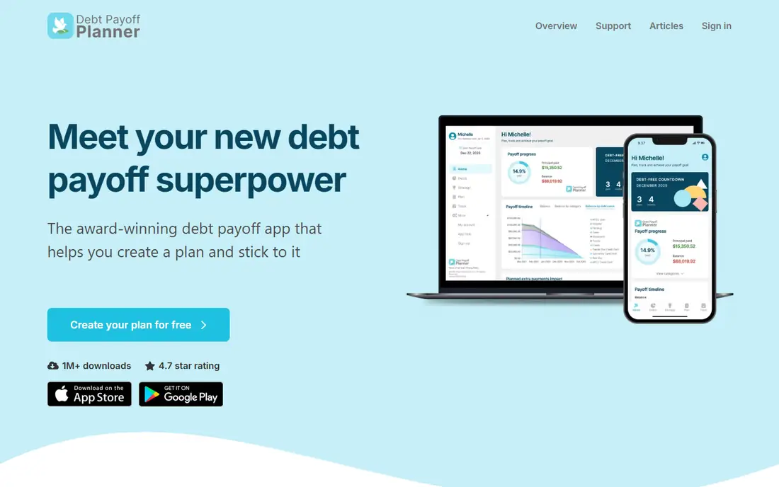 Debt Payoff Planner homepage