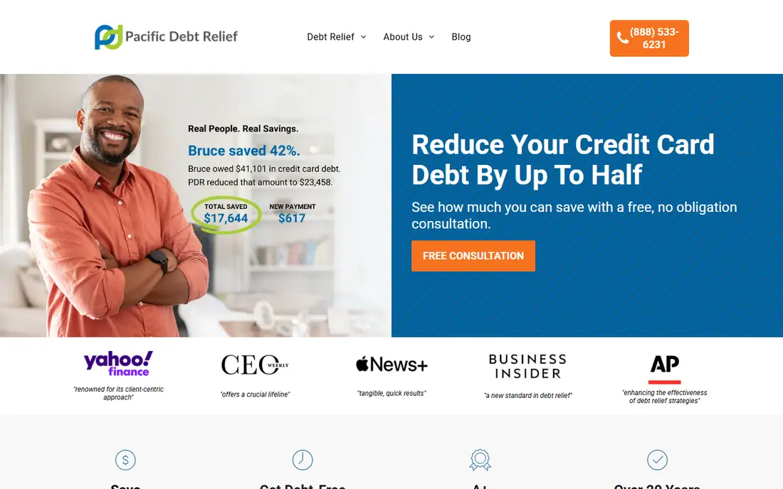 Pacific Debt Relief homepage