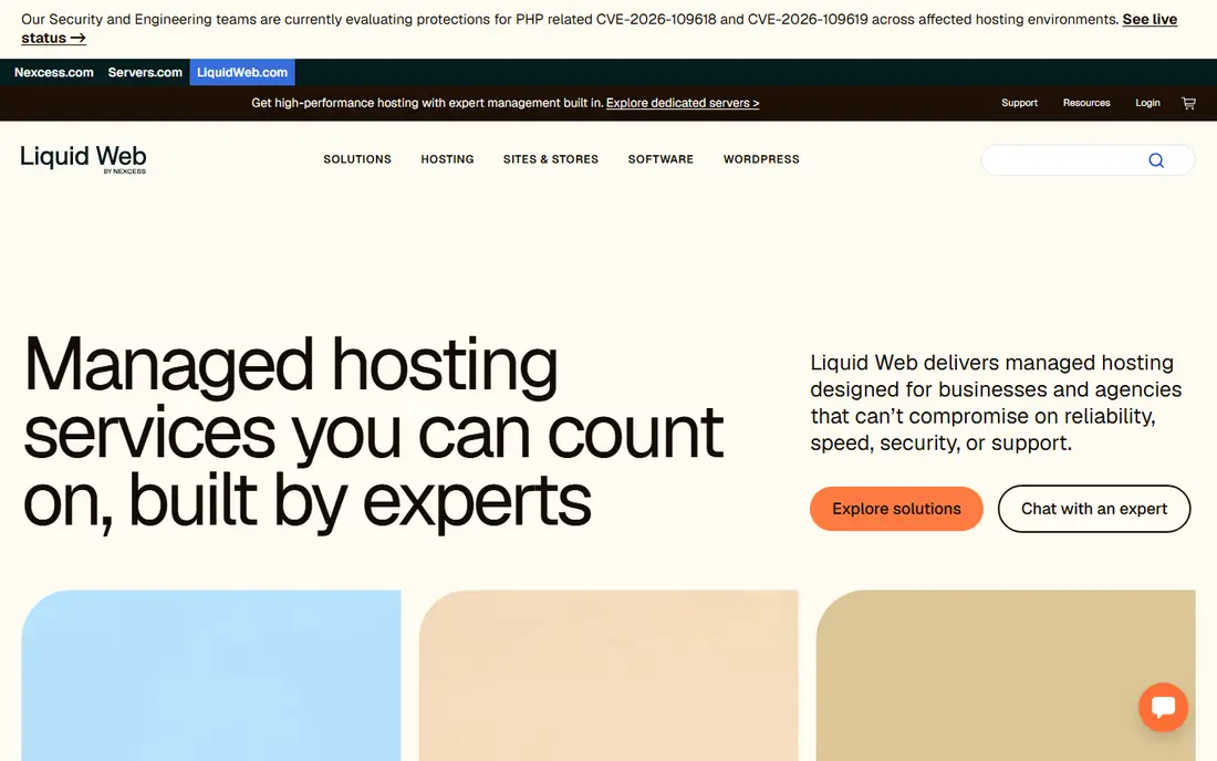 Liquid Web homepage