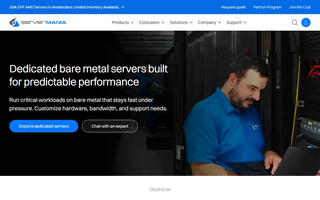 ServerMania homepage