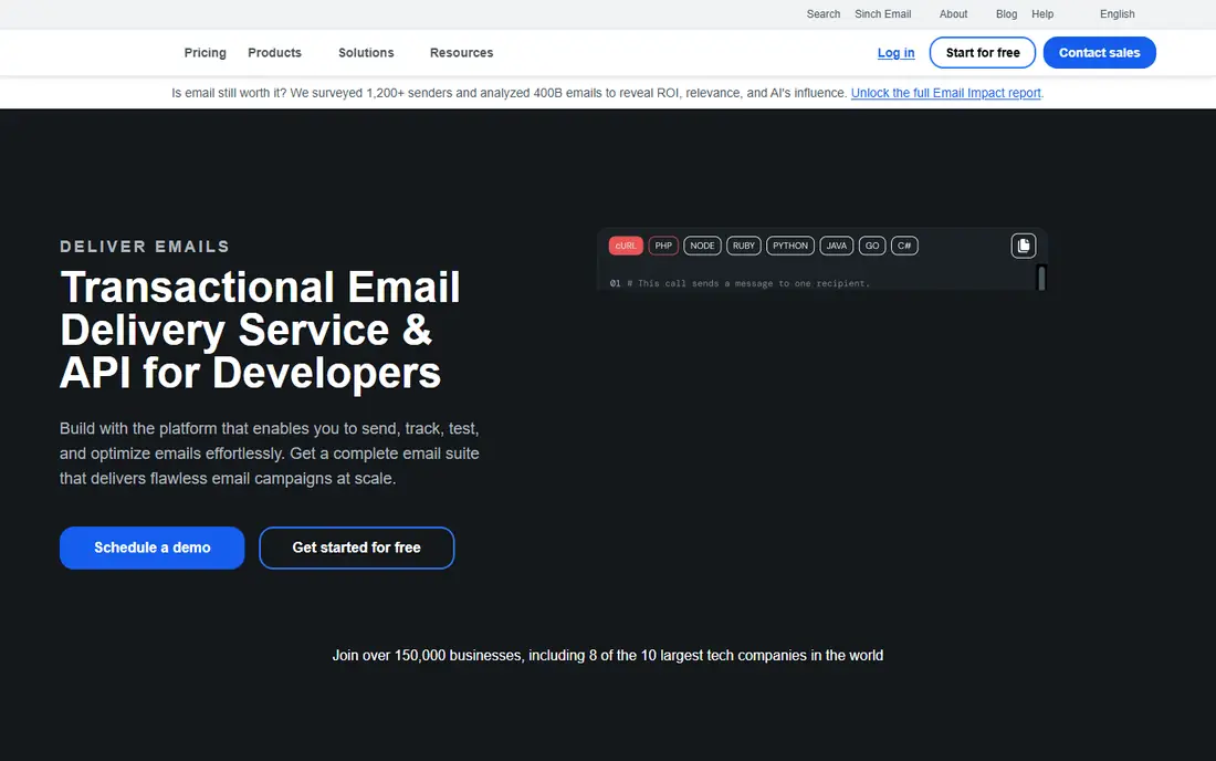 Mailgun homepage