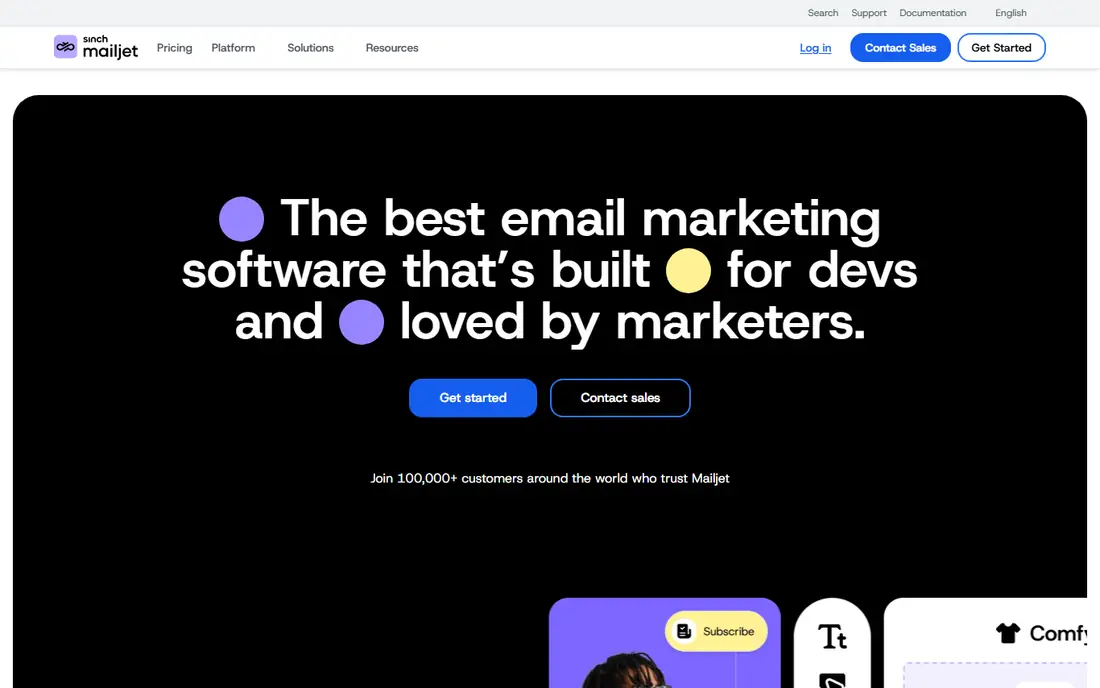 Mailjet homepage