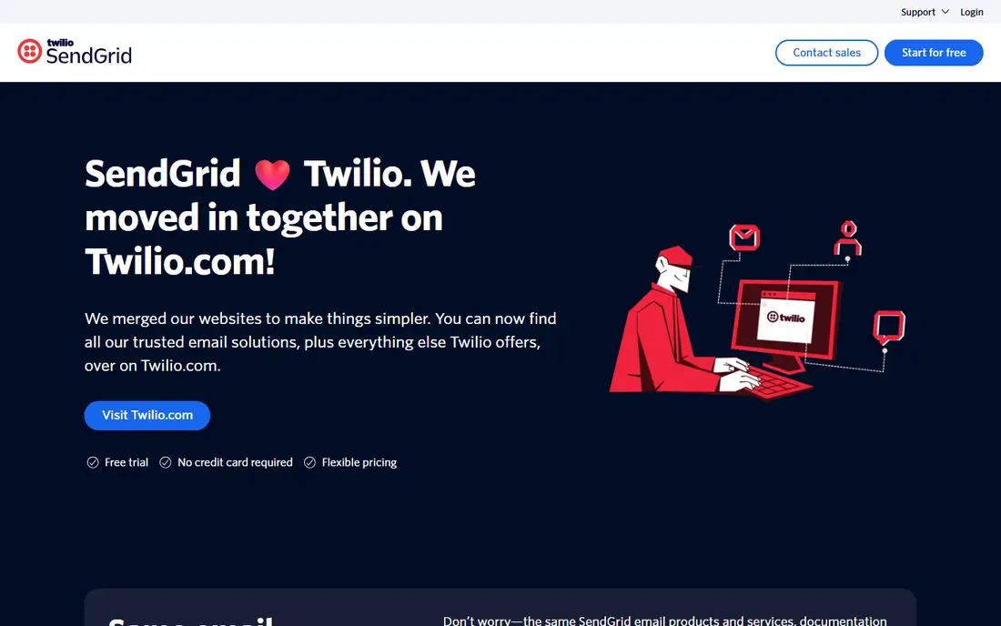 SendGrid homepage