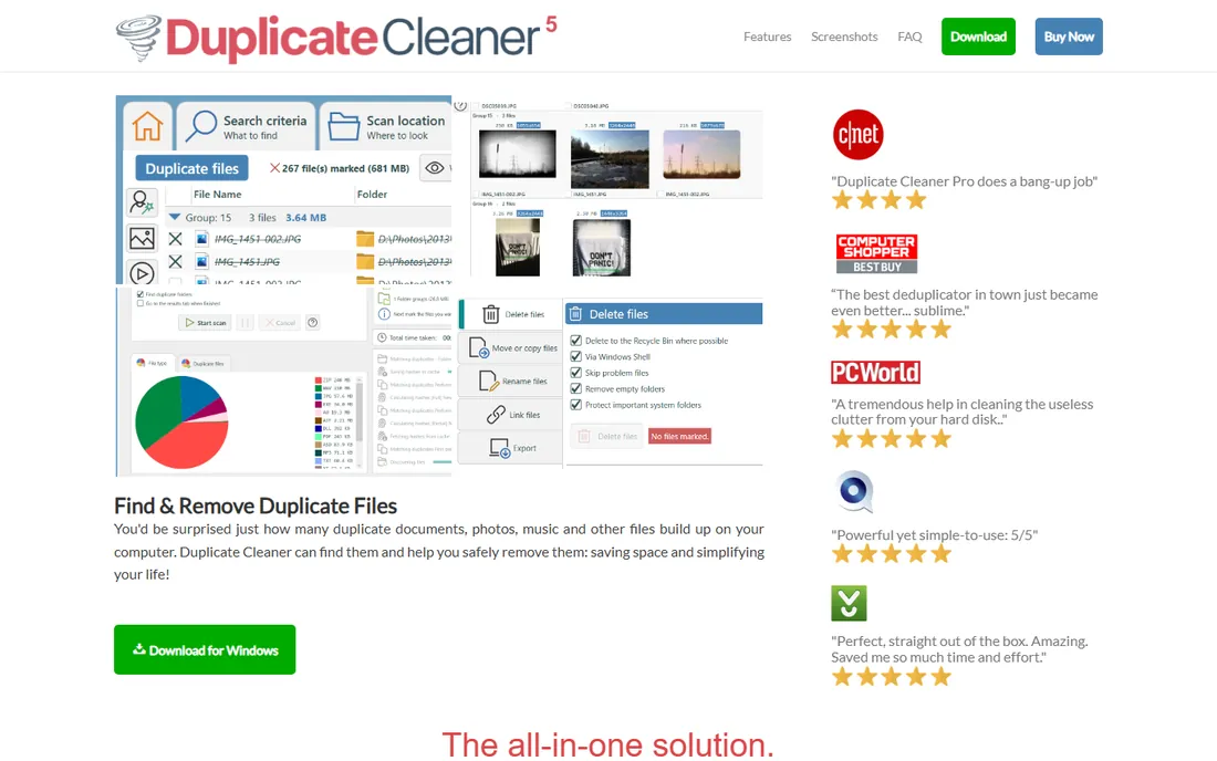 Duplicate Cleaner homepage