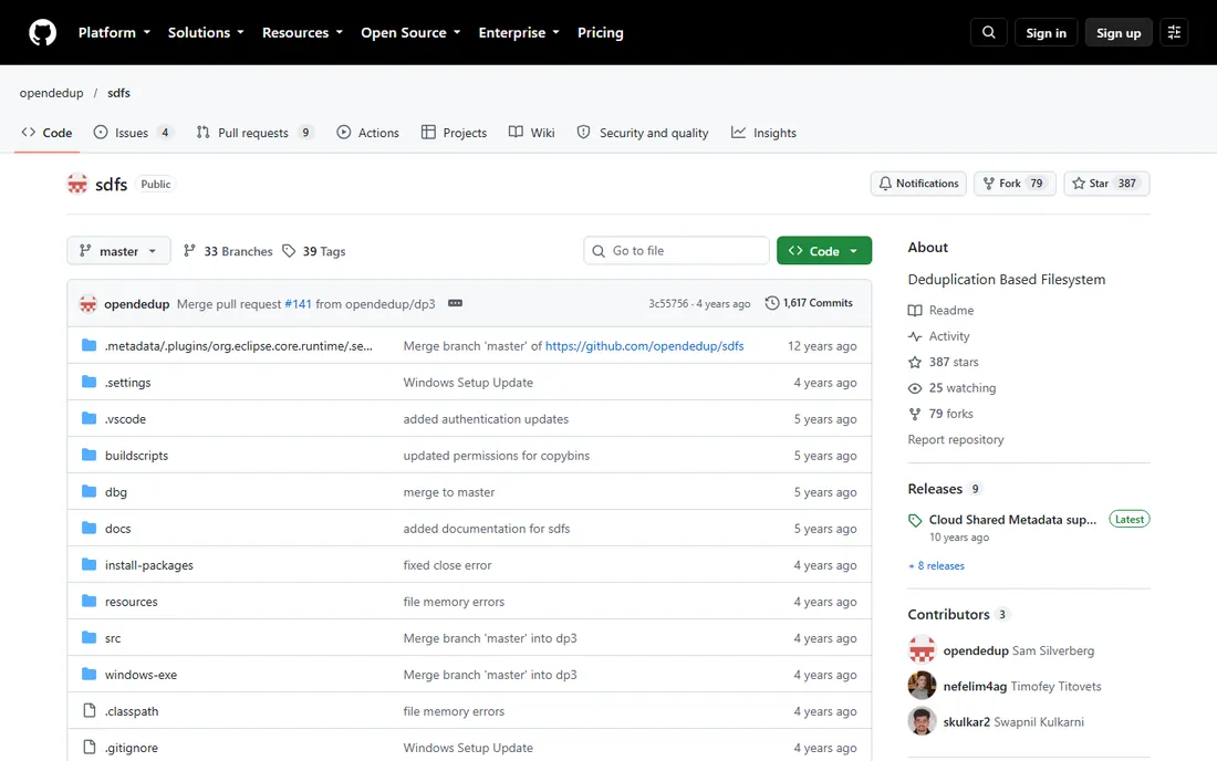 OpenDedup homepage